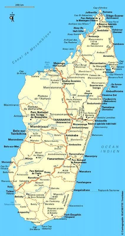 ROUTES NATIONALES à Madagascar de RN8 à RN55