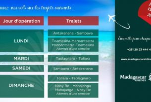 Madagascar Airlines relance les vols transversaux jusqu'au 15 avril 2024